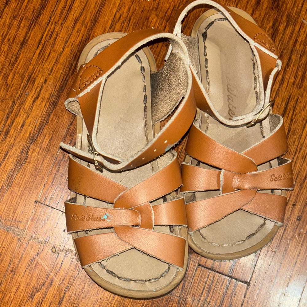 Salt water Brown Leather Kids Sandals
